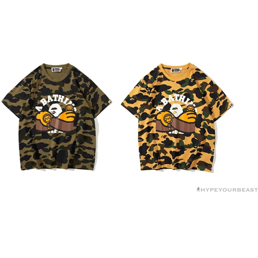 Hypeyourbeast Clothes BAPE KIDS Elbow Hug Gorilla Camouflage Tee Shirt 'YELLOW' 18 Hypeyourbeast Clothes BAPE KIDS Elbow Hug Gorilla Camouflage Tee Shirt 'YELLOW'