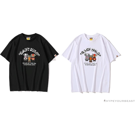 Hypeyourbeast BAPE Baby Milo Year Of The Ox Tee Shirt 'WHITE' Clothes 3 Hypeyourbeast BAPE Baby Milo Year Of The Ox Tee Shirt 'WHITE' Clothes
