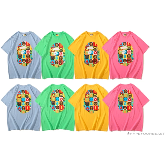 Hypeyourbeast Clothes BAPE Baby Milo Color Square Ape Head Tee Shirt 'PINK' 9 Hypeyourbeast Clothes BAPE Baby Milo Color Square Ape Head Tee Shirt 'PINK'