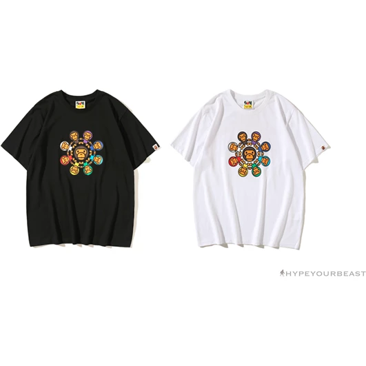 Hypeyourbeast BAPE Baby Milo Ring Colorful Kaleidoscope Tee Shirt 'WHITE' Clothes 5 Hypeyourbeast BAPE Baby Milo Ring Colorful Kaleidoscope Tee Shirt 'WHITE' Clothes