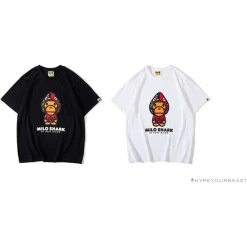 Hypeyourbeast BAPE Baby Milo Red Shark Hat Little Monkey Tee Shirt 'BLACK'