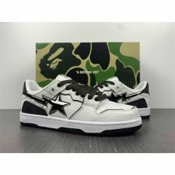 Hypeyourbeast Bape Sta Low Top Sneakers 'White Metallic Silver'