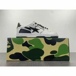 Hypeyourbeast Bape Sta Low Top Sneakers 'White Metallic Silver'