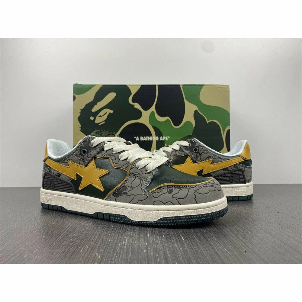 Hypeyourbeast Bape Sta Low Top Sneakers 'Grey Mustard Yellow' 3 Hypeyourbeast Bape Sta Low Top Sneakers 'Grey Mustard Yellow'