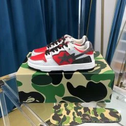 Hypeyourbeast Bape Sta Low Top Sneakers Red Brown