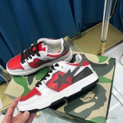 Hypeyourbeast Bape Sta Low Top Sneakers Red Brown
