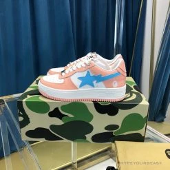 Hypeyourbeast Bape Sta Low Top Sneakers Pastel Pink Blue