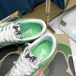 Hypeyourbeast Bape Sta Low Top Sneakers Green Pink