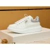 Hypeyourbeast Alexander McQueen White / Grey Suede Heel Lace Up Sneakers