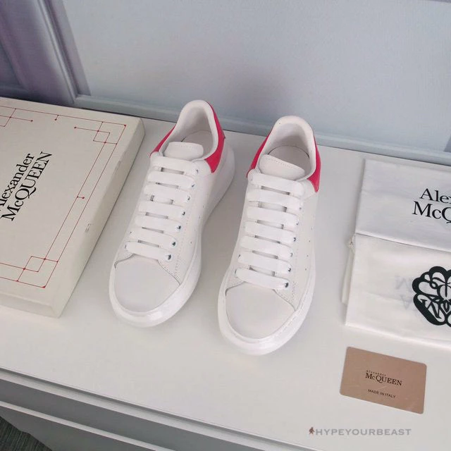 Hypeyourbeast Alexander McQueen White / Pink Lace Up Sneaker A. Mcqueen 2 Hypeyourbeast Alexander McQueen White / Pink Lace Up Sneaker A. Mcqueen