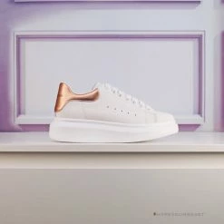 Hypeyourbeast Alexander McQueen White / Rose Gold Heel Sneaker