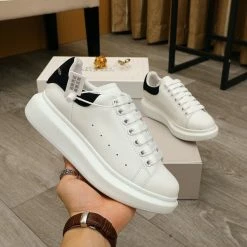 Hypeyourbeast A. Mcqueen Alexander McQueen White / Black Suede Heel Sneaker
