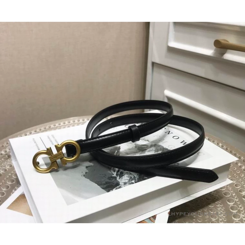 Hypeyourbeast SFG Women's Double G Leather Black Belt Belts 2 Hypeyourbeast SFG Women's Double G Leather Black Belt Belts