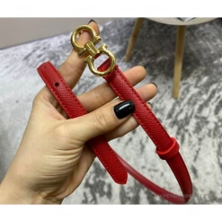 Hypeyourbeast Belts SFG Women's Double G Leather Light Red Belt