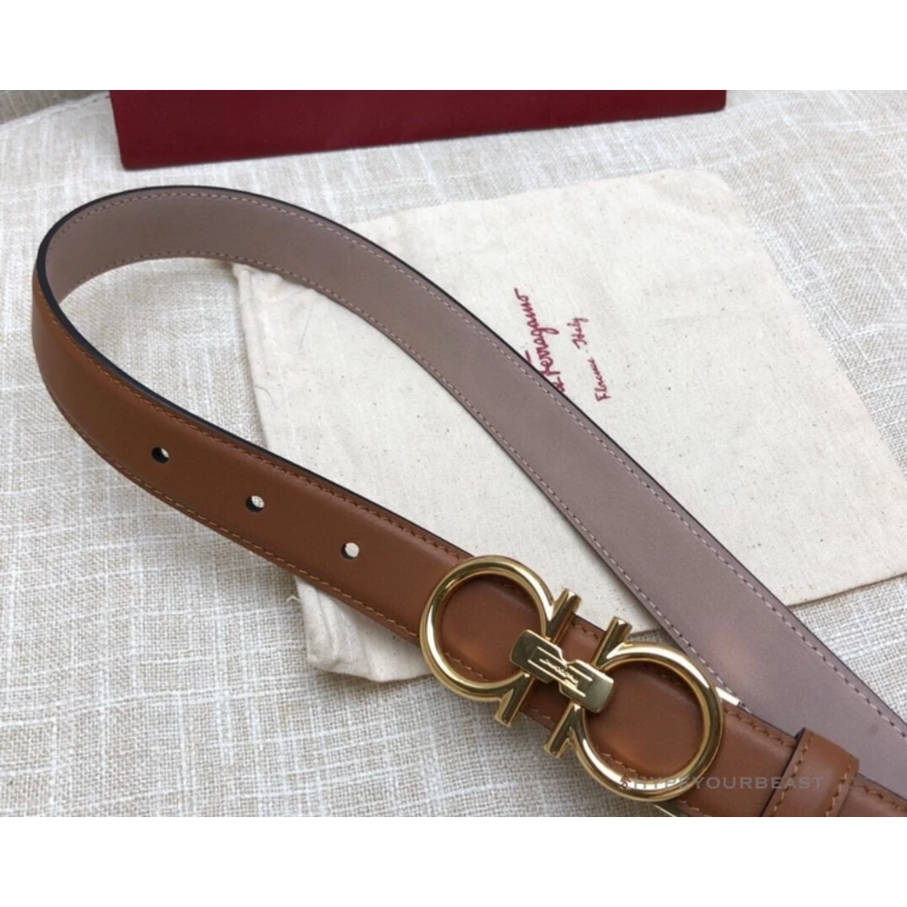 Hypeyourbeast Belts SFG Men's Double G Leather Brown Belt 1 Hypeyourbeast Belts SFG Men's Double G Leather Brown Belt