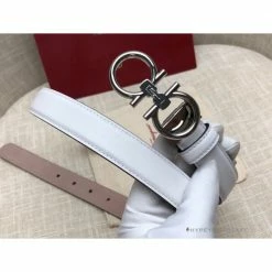 Hypeyourbeast SFG Men's Double G Leather White Belt Belts