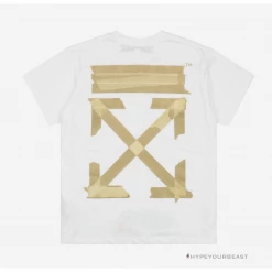 HypeYourBeast Off White Tee Shirt White Gold