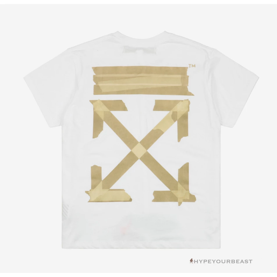 HypeYourBeast Off White Tee Shirt White Gold 1 HypeYourBeast Off White Tee Shirt White Gold
