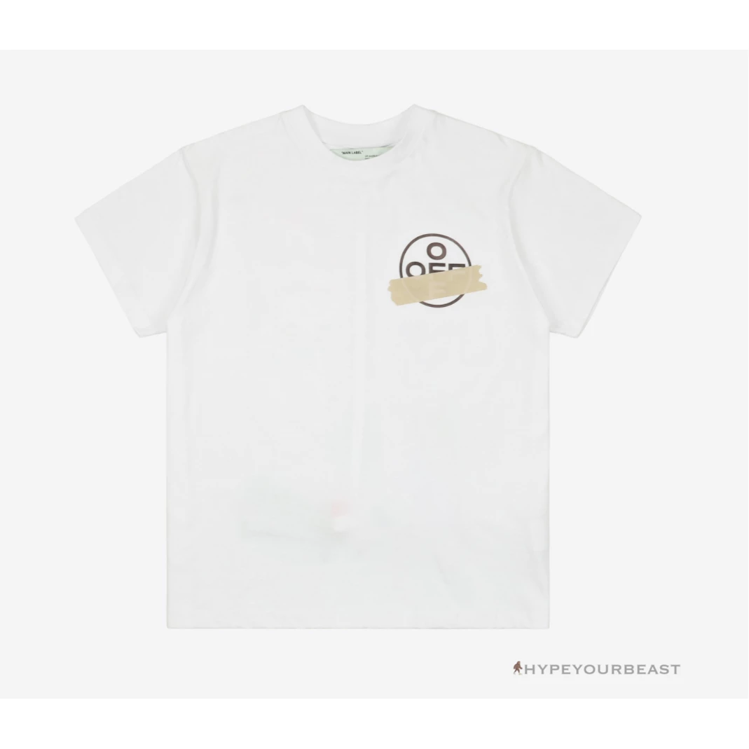 HypeYourBeast Off White Tee Shirt White Gold 2 HypeYourBeast Off White Tee Shirt White Gold