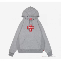 HypeYourBeast Hoodies & Jackets Supreme Cross Box Logo Hoodie Grey 5 HypeYourBeast Hoodies & Jackets Supreme Cross Box Logo Hoodie Grey