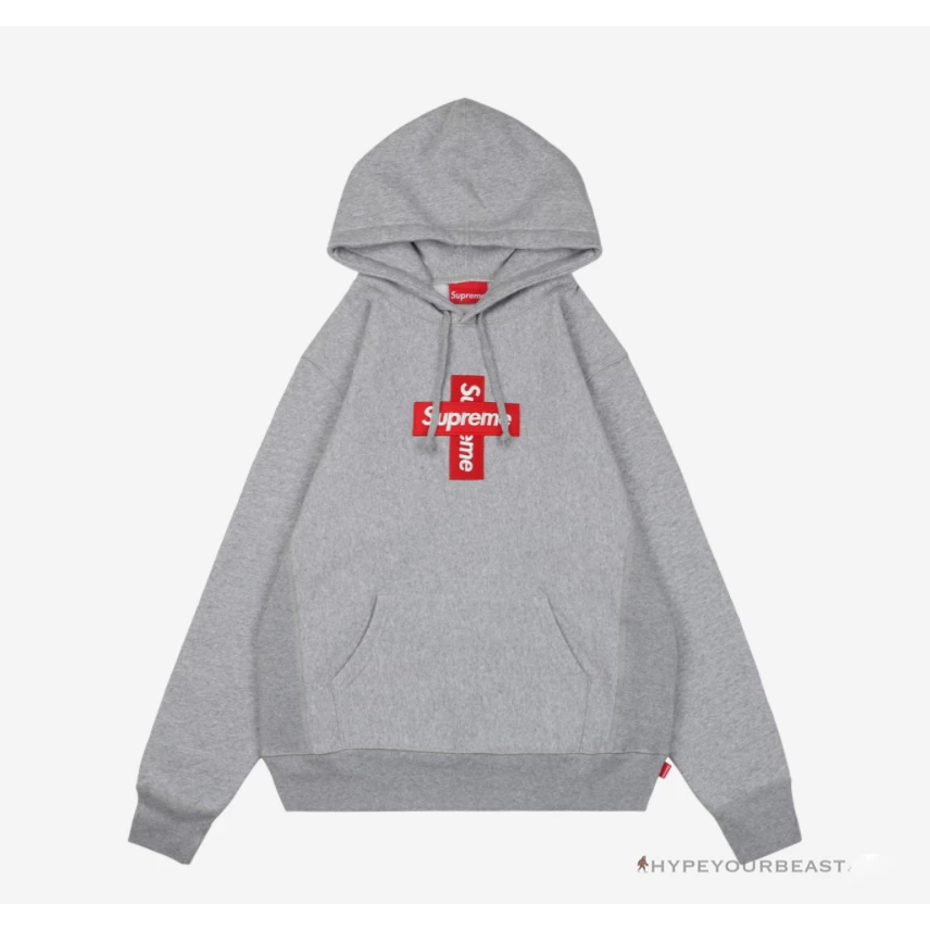 HypeYourBeast Hoodies & Jackets Supreme Cross Box Logo Hoodie Grey 3 HypeYourBeast Hoodies & Jackets Supreme Cross Box Logo Hoodie Grey