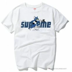Hypeyourbeast Supreme Tee Shirt Tom & Jerry White T-Shirts
