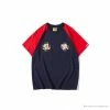 Hypeyourbeast Clothes BAPE Japanese Ninja Ape Man Raglan Sleeve Color Block Tee Shirt 'RED'
