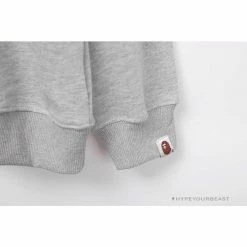 Hypeyourbeast BAPE Classic Ape Head Embroidered Long Sleeve Shirt 'GREY'