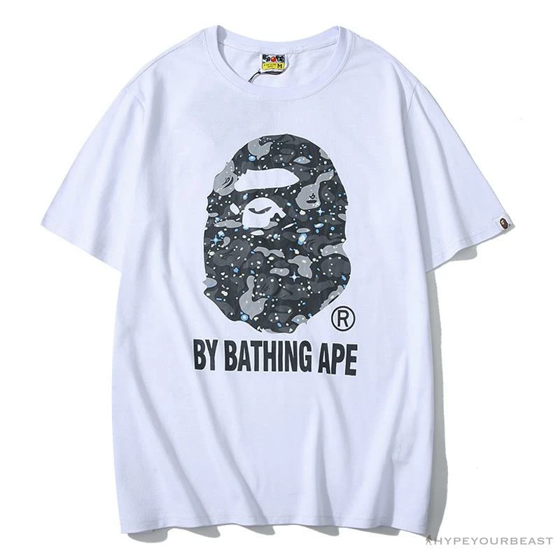 Hypeyourbeast BAPE Starry Sky Camouflage Luminous Great Ape Man Head Tee Shirt 'WHITE' 1 Hypeyourbeast BAPE Starry Sky Camouflage Luminous Great Ape Man Head Tee Shirt 'WHITE'