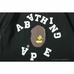 Hypeyourbeast BAPE Messy Letters Upside Down Little Ape Head Tee Shirt 'BLACK'