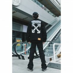 HypeYourBeast Off White Denim Black Jacket - Black Hoodies & Jackets