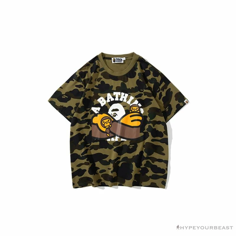 Hypeyourbeast BAPE KIDS Elbow Hug Gorilla Camouflage Tee Shirt 'GREEN' 1 Hypeyourbeast BAPE KIDS Elbow Hug Gorilla Camouflage Tee Shirt 'GREEN'