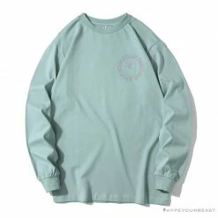 Hypeyourbeast BAPE APES TOGETHER English Alphabet Ape Head Long Sleeve Shirt 'MINT GREEN' Clothes