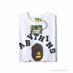 Hypeyourbeast BAPE Messy Letters Upside Down Little Ape Head Tee Shirt 'WHITE'