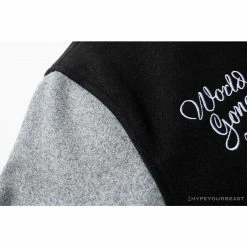 Hypeyourbeast BAPE Embroidered STA Star Stitched Woolen Baseball Jacket 'BLACK'