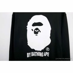 Hypeyourbeast Clothes BAPE Behind The Great Ape-Man Head Long Sleeve Shirt 'BLACK'