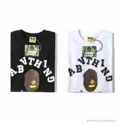 Hypeyourbeast BAPE Messy Letters Upside Down Little Ape Head Tee Shirt 'BLACK'