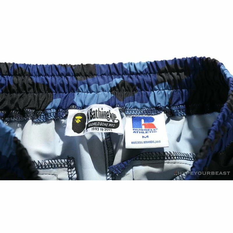 Hypeyourbeast Clothes BAPE X RUSSELL ATHLETIC Drawstring Camouflage Pants 'BLUE' 5 Hypeyourbeast Clothes BAPE X RUSSELL ATHLETIC Drawstring Camouflage Pants 'BLUE'
