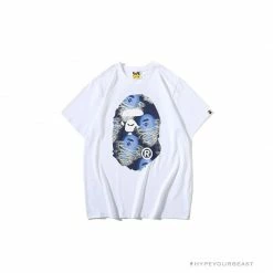 Hypeyourbeast BAPE Blue Ape Head Green Storm Tee Shirt 'WHITE' Clothes