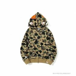 Hypeyourbeast BAPE Shark Head STA Star Camouflage Hoodie 'YELLOW' Clothes