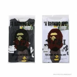 Hypeyourbeast BAPE Messy Letters Upside Down Little Ape Head Tee Shirt 'WHITE'