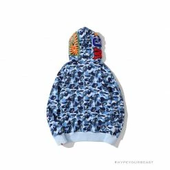 HypeYourBeast Bape Camo Hoodie Shark Head BLUE