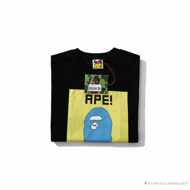Hypeyourbeast Clothes BAPE Ape Head Blue X Yellow Contrast Letter Tee Shirt 15 Hypeyourbeast Clothes BAPE Ape Head Blue X Yellow Contrast Letter Tee Shirt