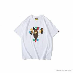 Hypeyourbeast BAPE Baby Milo Color Letter Monkey Tee Shirt 'WHITE' Clothes
