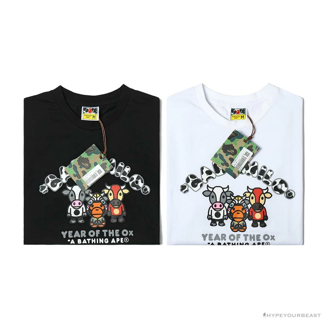 Hypeyourbeast BAPE Baby Milo Year Of The Ox Tee Shirt 'WHITE' Clothes 6 Hypeyourbeast BAPE Baby Milo Year Of The Ox Tee Shirt 'WHITE' Clothes