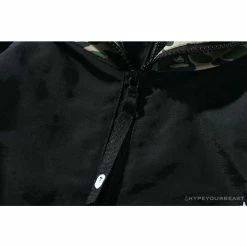 Hypeyourbeast BAPE X FCRB Joint Double Zip Camouflage Hoodie 'BLACK' Clothes