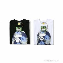 Hypeyourbeast BAPE Blue Ape Head Green Storm Tee Shirt 'BLACK' Clothes