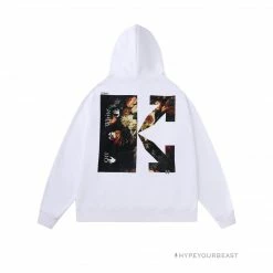 HypeYourBeast Off White Hoodie Jabba Flower - White Hoodies & Jackets
