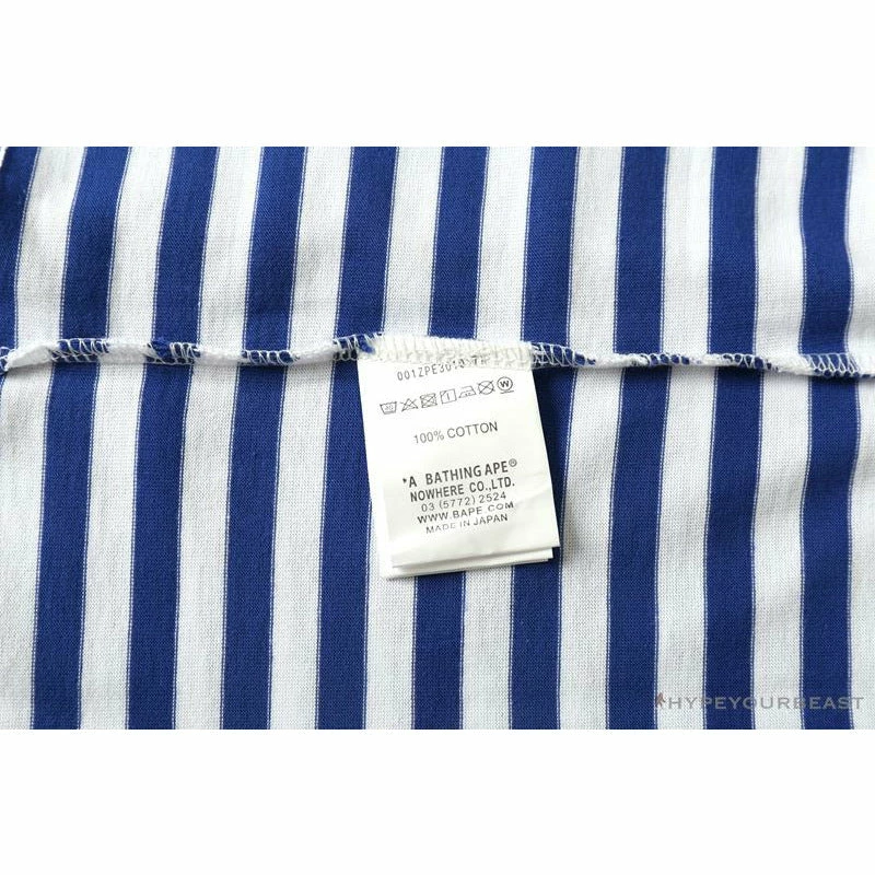 Hypeyourbeast Clothes BAPE Baby Milo Sesame Street Striped Tee Shirt 'BLUE' 12 Hypeyourbeast Clothes BAPE Baby Milo Sesame Street Striped Tee Shirt 'BLUE'