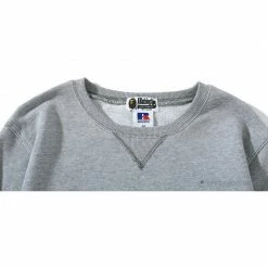 Hypeyourbeast BAPE X RUSSELL ATHLETIC Joint Pullover Long Sleeve Shirt 'GREY'